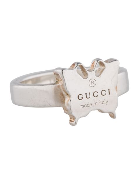 gucci butterfly.ring|gucci sterling silver butterfly ring.